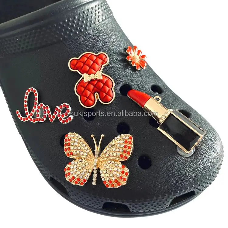 

New Design Big name metal diamond chains and pearls bling Girl Gift Decoration shoes charms, Picture