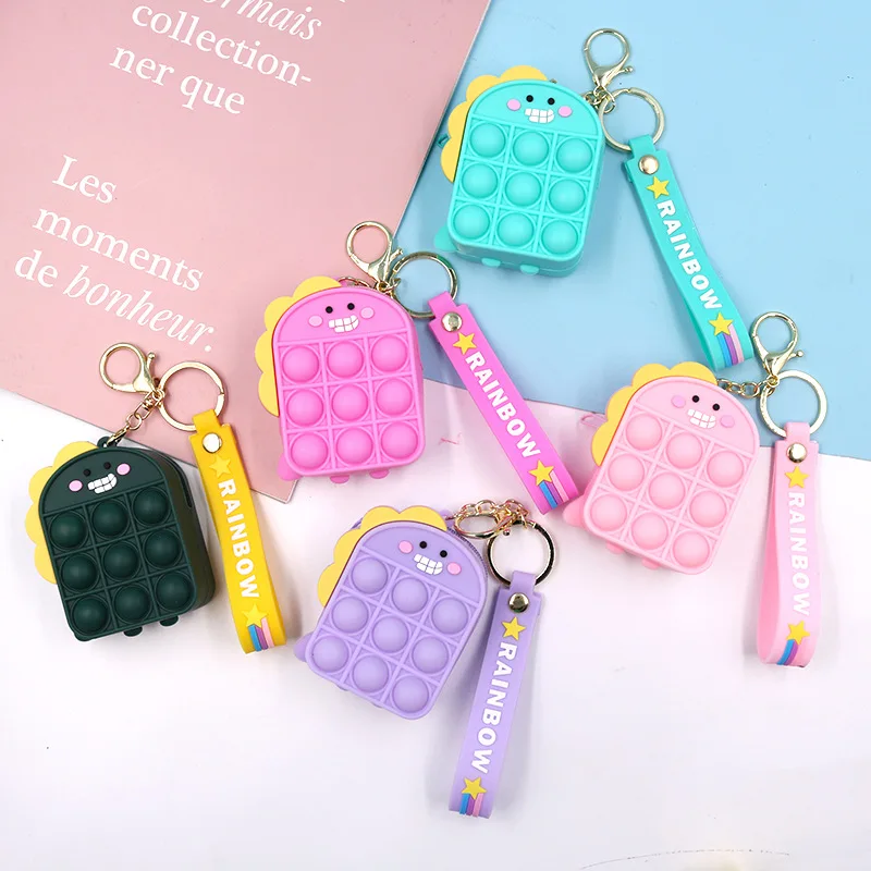 

Hot sale Pendant Keychain Designer Jelly Hand Bags Mini Cute Silicone Fidget Toys Bags Kids Coin Purses Keychain purse for Girls