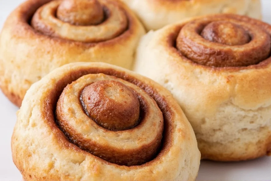 Step-by-step process showing hands rolling out cinnamon roll dough, applying filling, and cutting into perfect spirals