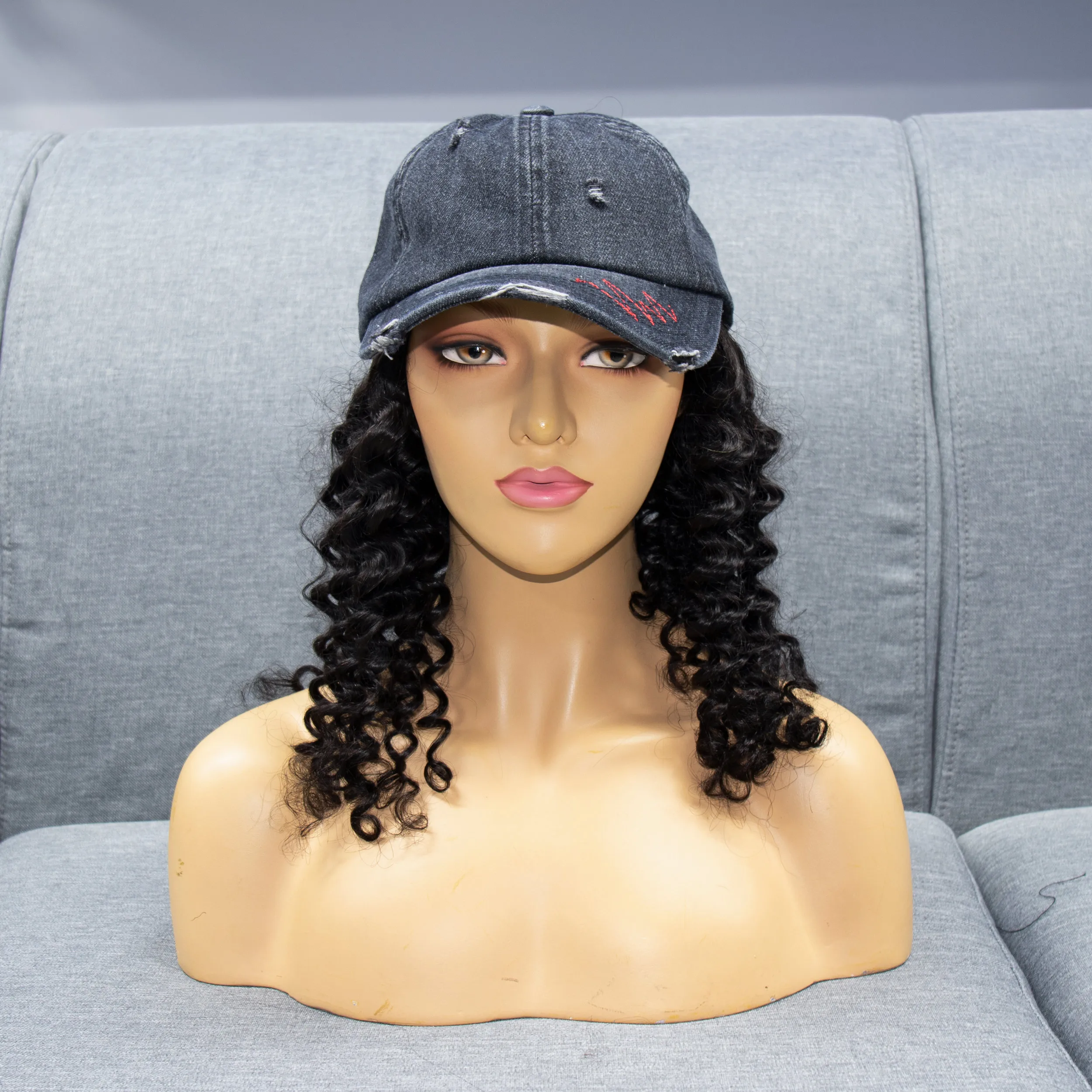 

hat with hair wig,women wig hats hair extensions,human hair wig hats for black women