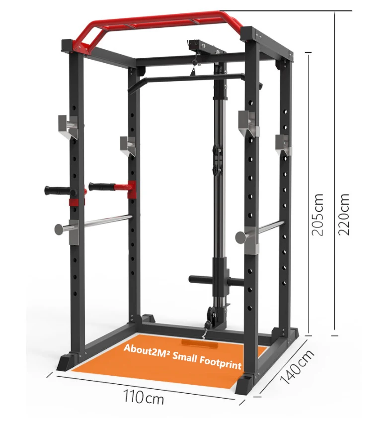 

Unique Home Squat Rack Fitness Barbell Rack Bench Press Training Fitness Exercise Equipment, As picture