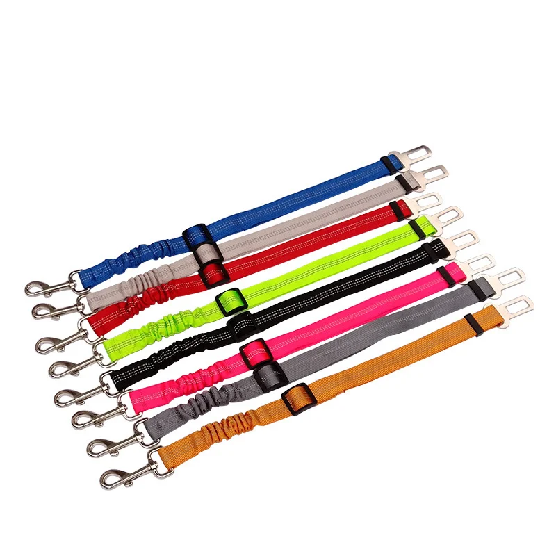 

Amazon Pet Rope Elastic Belt Retractable Reflective Dog Belt Luminous Dog Car Seat Belt, Blue, black, red, orange, green, gray, sky blue, pink