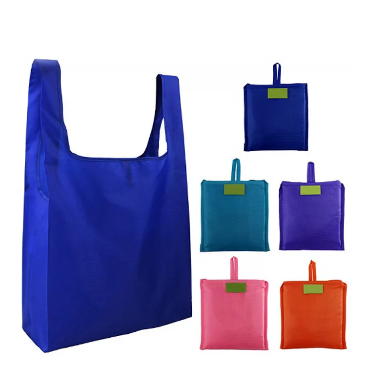 

2020 Eco Friendly Polyester Reusable Grocery Shopping Bag Large Foldable Shopping Bags Recyclable Bag Custom Logo With Pouch, As per picture