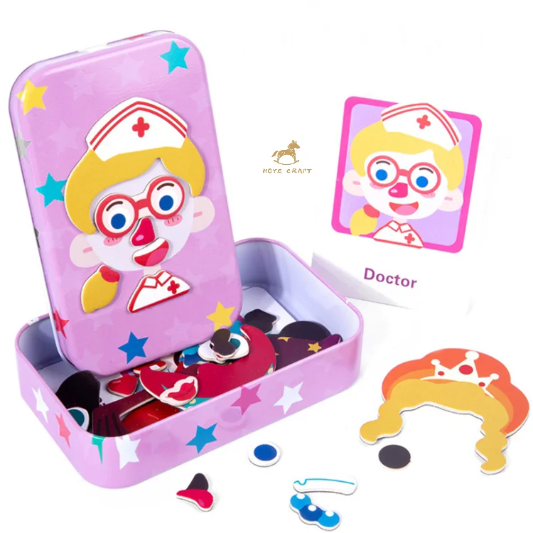 

Montessori Wooden Toy Dress Up Puzzle Changing Clothes Toy Games Magnetic Educational Toys For Kids