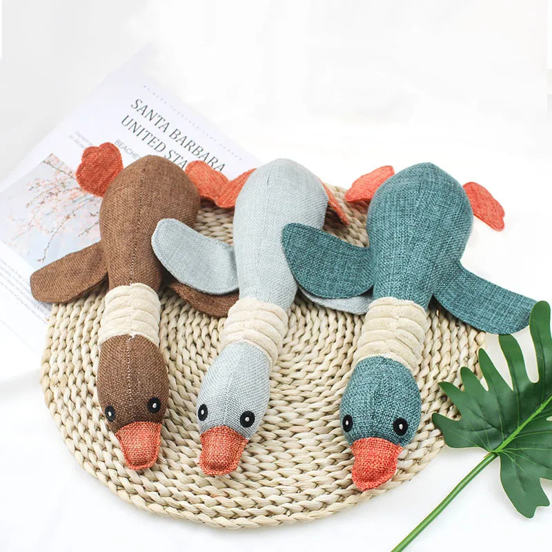 

Wild Goose Dog Chew Toys Plush Squeak Sound Bite Resistant Pet Product Toy for Small Dogs Puppy Teething Training Toys for Dogs