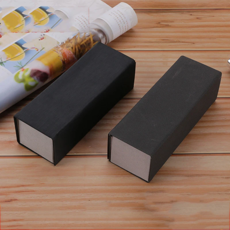 

Square sunglasses boxes with soft leather customize logo glasses shades cases, Black