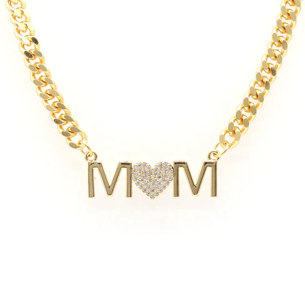 

New Arrival 2021 Chain Anniversary Mother Day Mama Necklace 18inches Mom Heart Necklaces, Gold, silver, black, rose gold