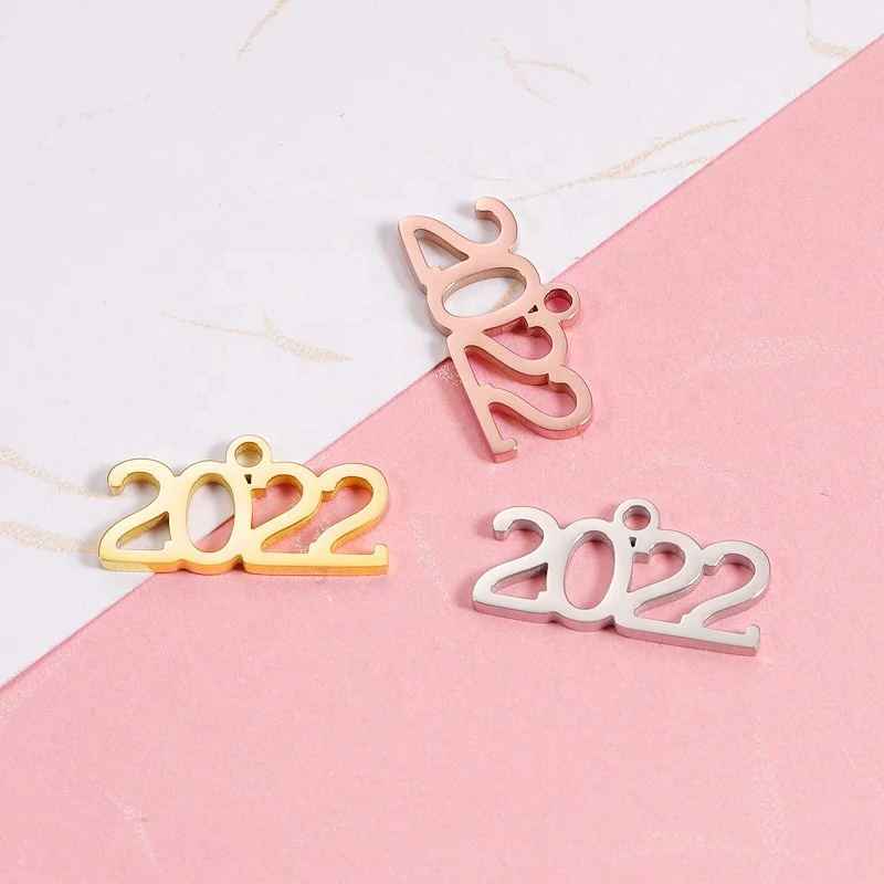 

Custom Number 2022 Stainless Steel Pendant Charms For Jewelry Making, Various, as your choice