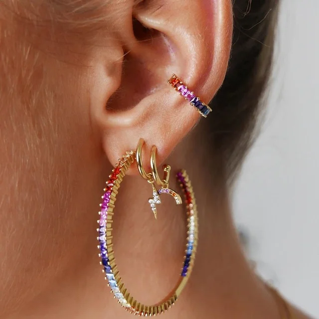 

Kaimei New Fashion Crystal Metal Ear Cuff Set for Women Boho Trendy Cuff Statement Rhinestone Clip Earrings Ear cuffs Jewelry, Many colors fyi