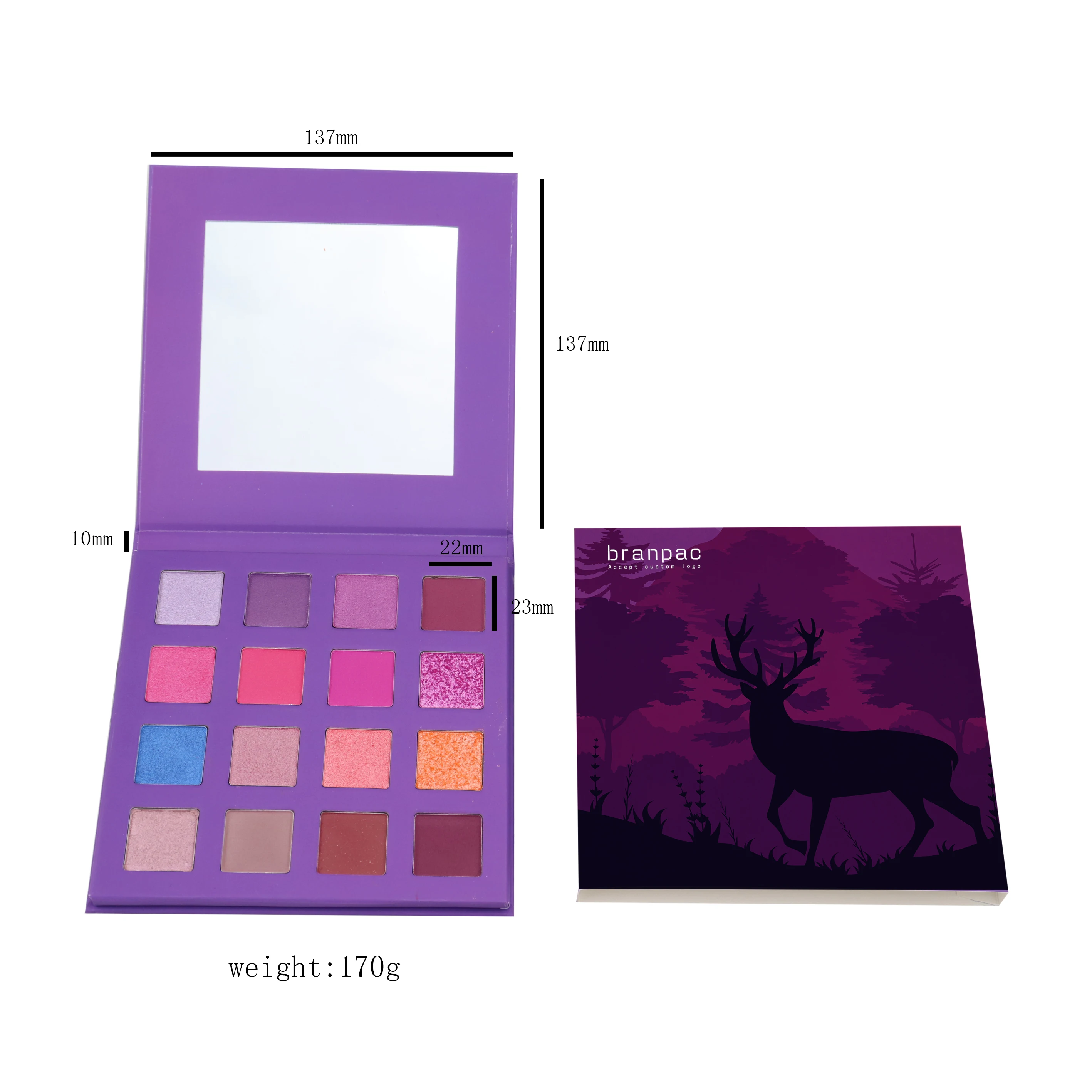 

OEM Customize Private Label Purple Empty Eyeshadow Palette