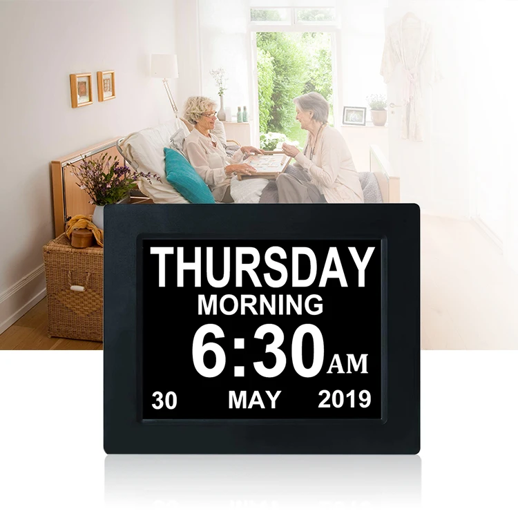 

Large Display Memory Loss Alzheimer Digital Calendar Clock Dementia Day Alarm Clock