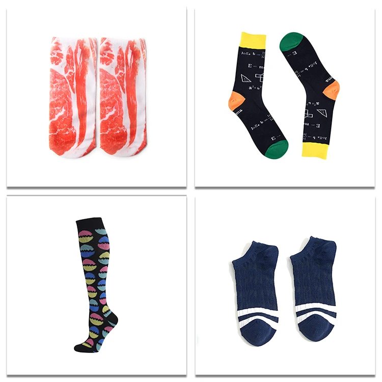 Customized Logo Printed Promotional Cotton Sock Buy Cotton Knee High Sock,Bulk Cotton Sock,100