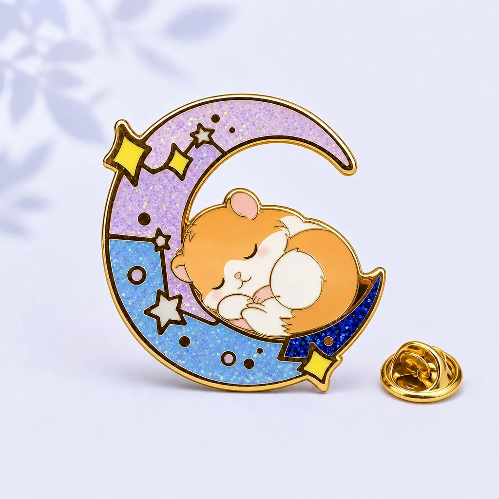 Sleeping Golden Hamster Enamel Pin