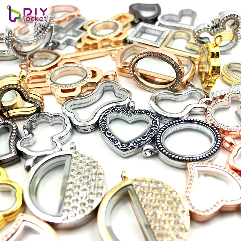 

Mixed Styles Floating Lockets Wholesale Glass Floating Charm Necklace Wholesale For Floating Charm, As the picture