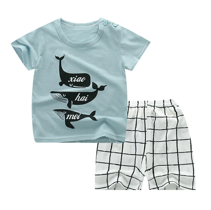 

Kids new design cute animal children factory price kid summer clothing short sleeve set