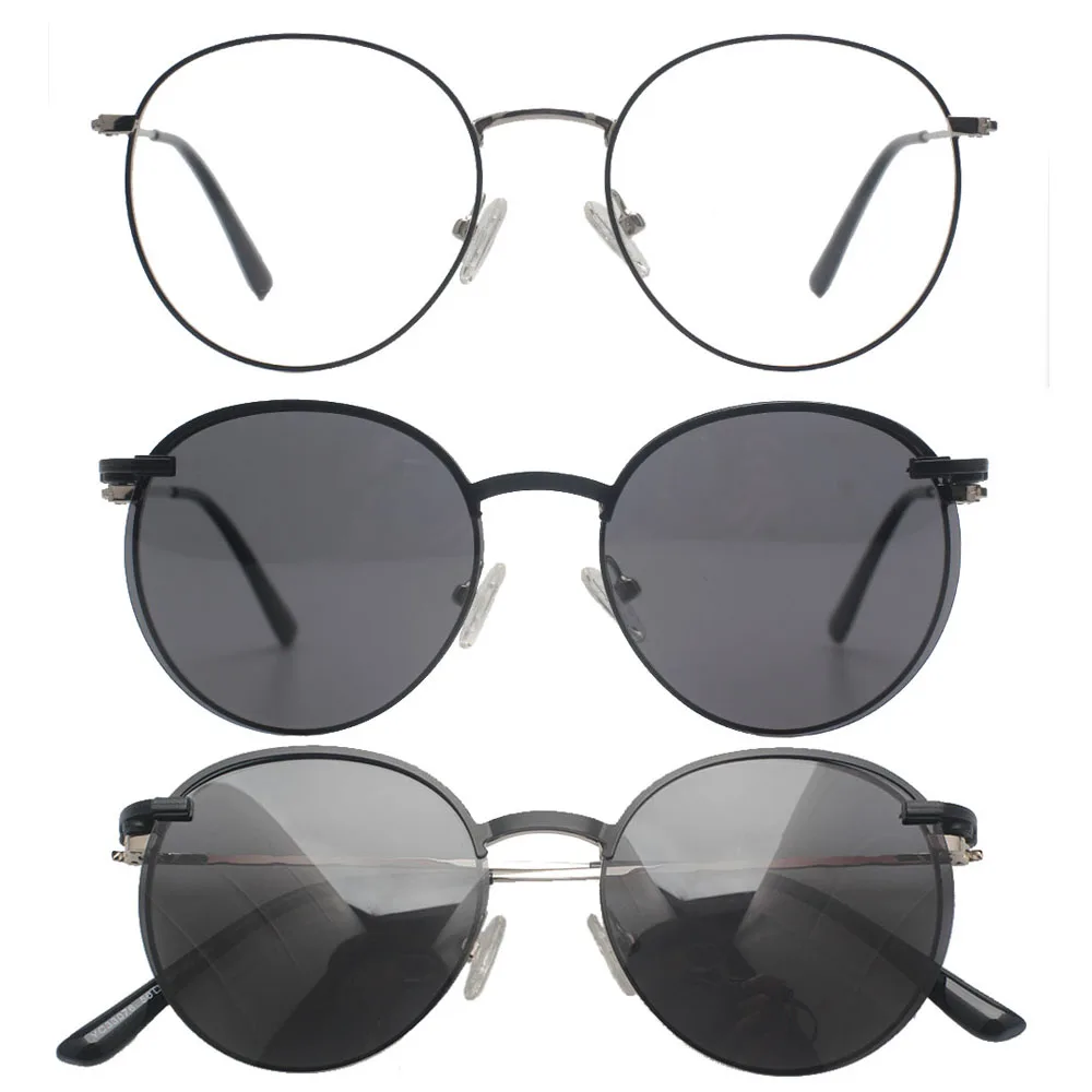 

Luxury Fashion Metal Eyewear Frames Stylish Optical Reading Glasses With Clip On