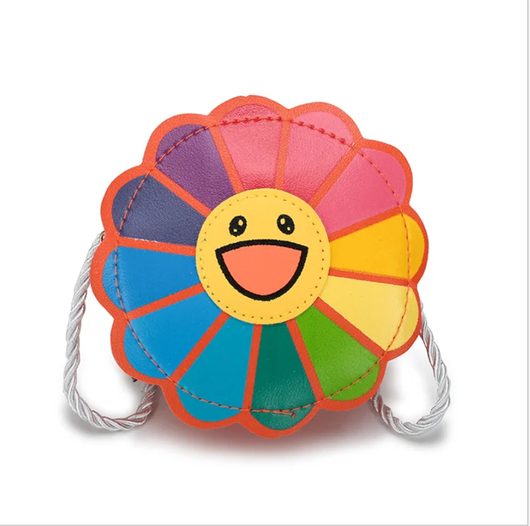 

Cute Rainbow Sunflower Adorable Smile Wallet Coin Purse For Kids Children Girls