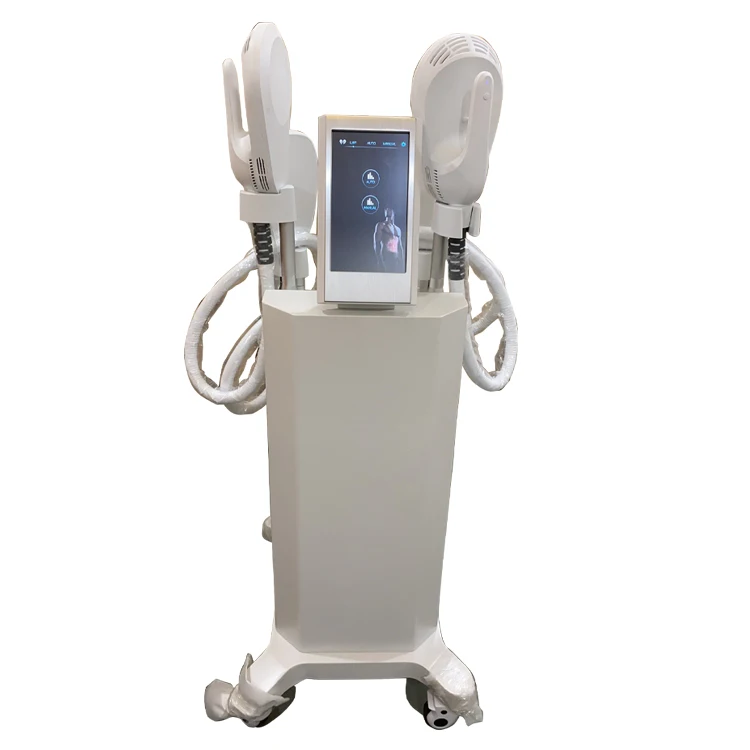 

2021 Ems Muscle Build Manufacturer CE certificate butt lift hiemt technology slimming ems-culpting tesla machine with 4 handles, White