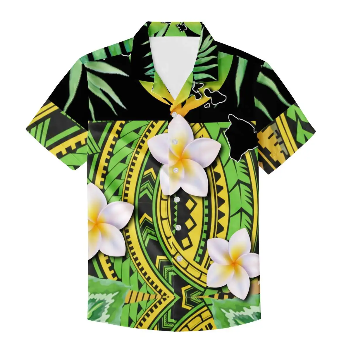 

Hot Polynesian Tradition Tribal Floral Hawaiian Printed Shirts Men Summer Man Clothing for Men's Tropical Tops Shirt Plus Size