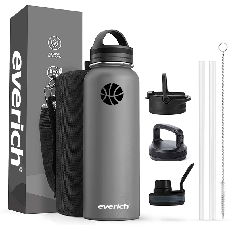 

FREE New Wide Mouth Double Wall sports yoga Vacuum Insulated Stainless Steel Sports Water Bottle with Straw Lid Eco friendly