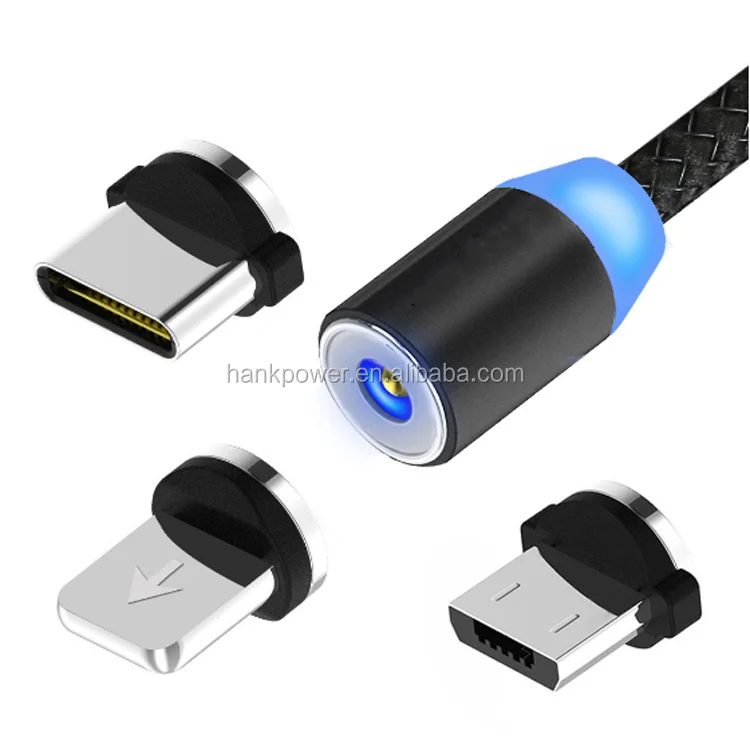 Cell Phone Cable Magnetic USB Charger 3 in 1 USB Charging Data Metal Micro USB Function Cables Magnetic Phone Charger - ANKUX.COM