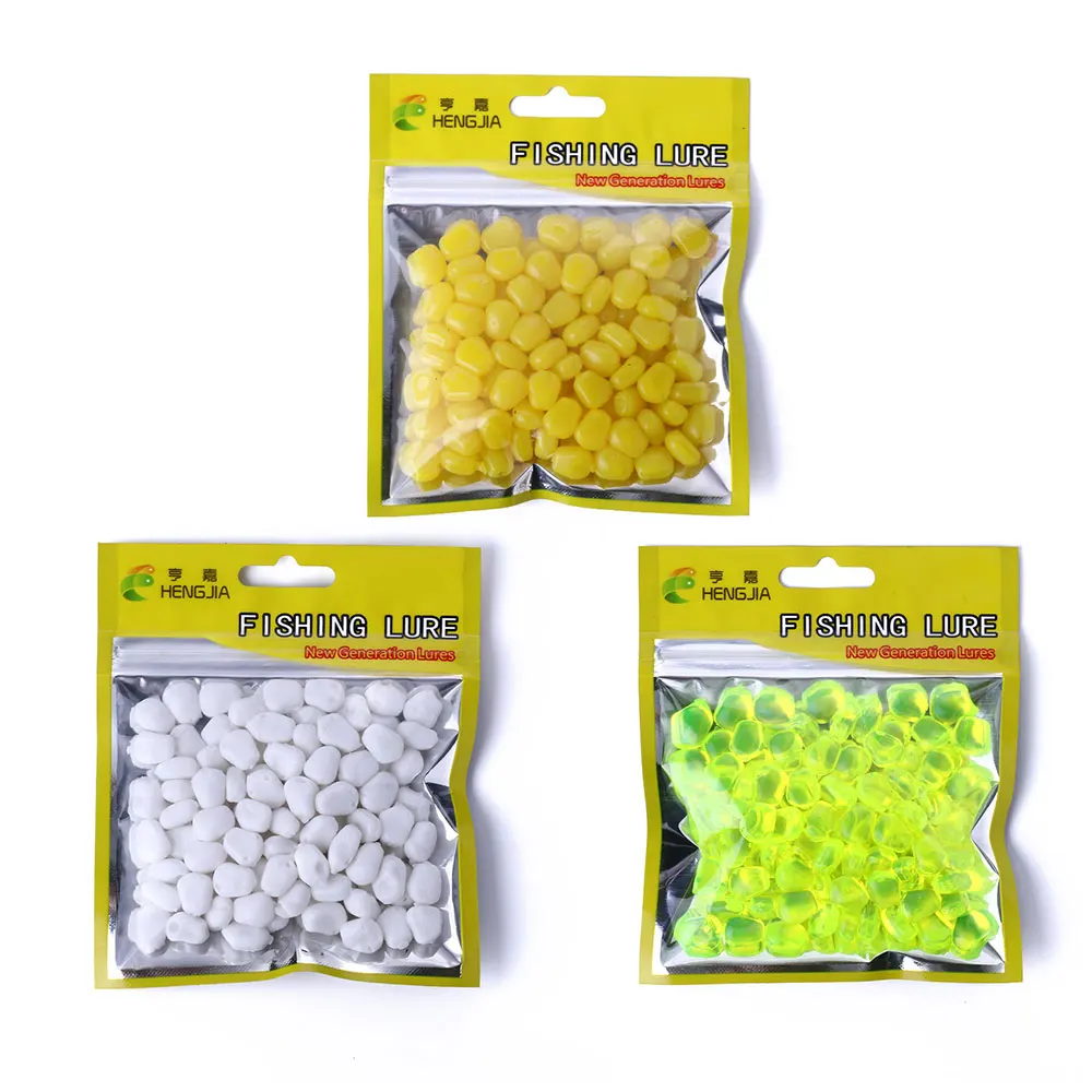 

100pcs/bag Smell Fishing Soft Lure False Corn Artificial Bait Fishing Tackle, 3 colors as pictures