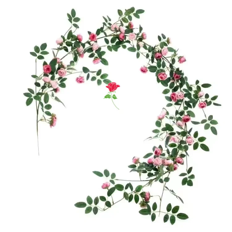 

QSLH-F276-2023 hot sales artificial rose garland for wedding decoration silk rose flowers Garland For wedding and home decor