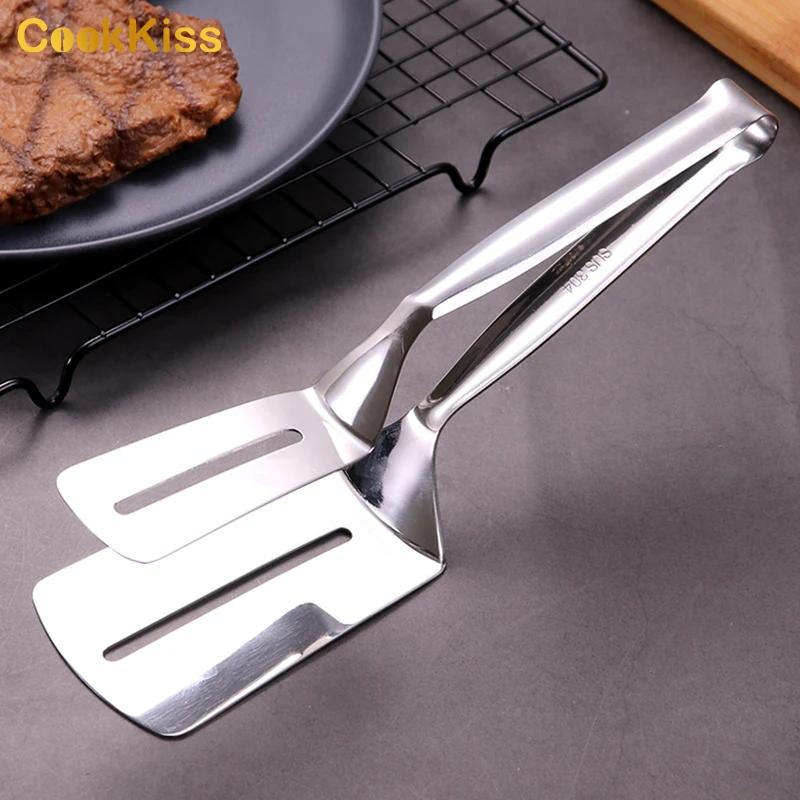 

304 Stainless Steel Steak Clip Pizza Clamps Barbecue Multipurpose Tongs Bread Clip, Metal color