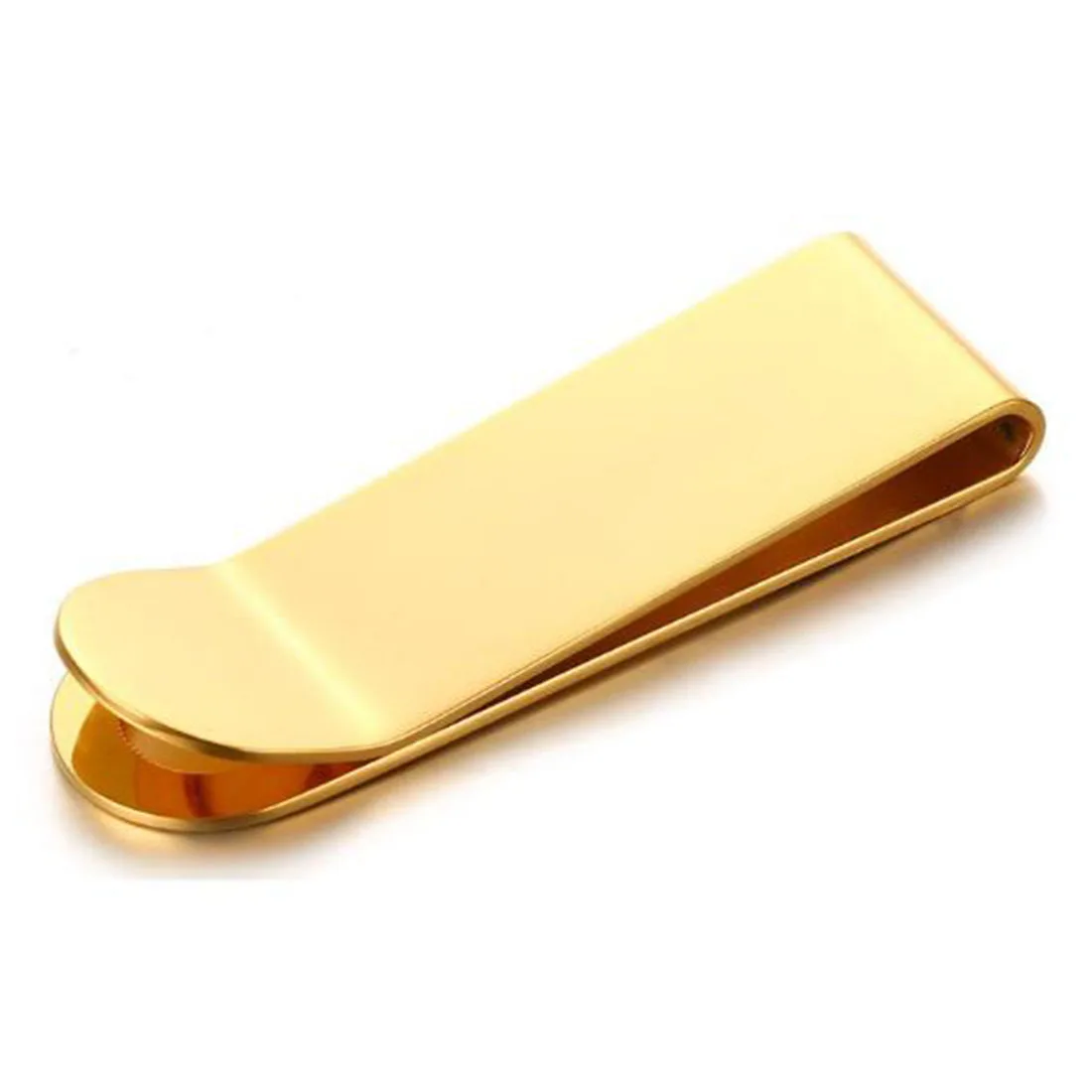 

MCJSF00002 18K Gold Plated Mens Classic Surgical Steel Cash Money Clip Credit Card Holder Wallet Wholesale, Silver, gold, black, rose gold