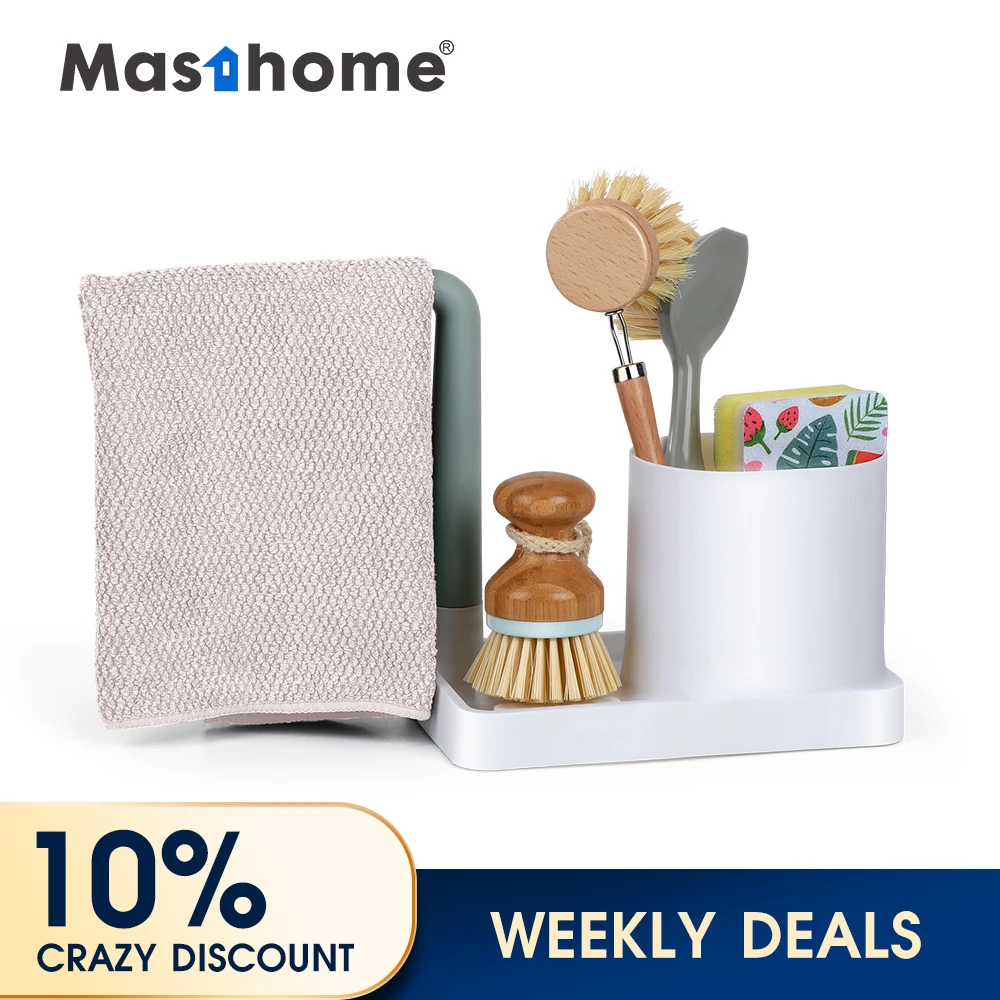 

Masthome Kitchen Storage Sponge Holder Container Drying Sink Caddy Sink Organizer, Customized