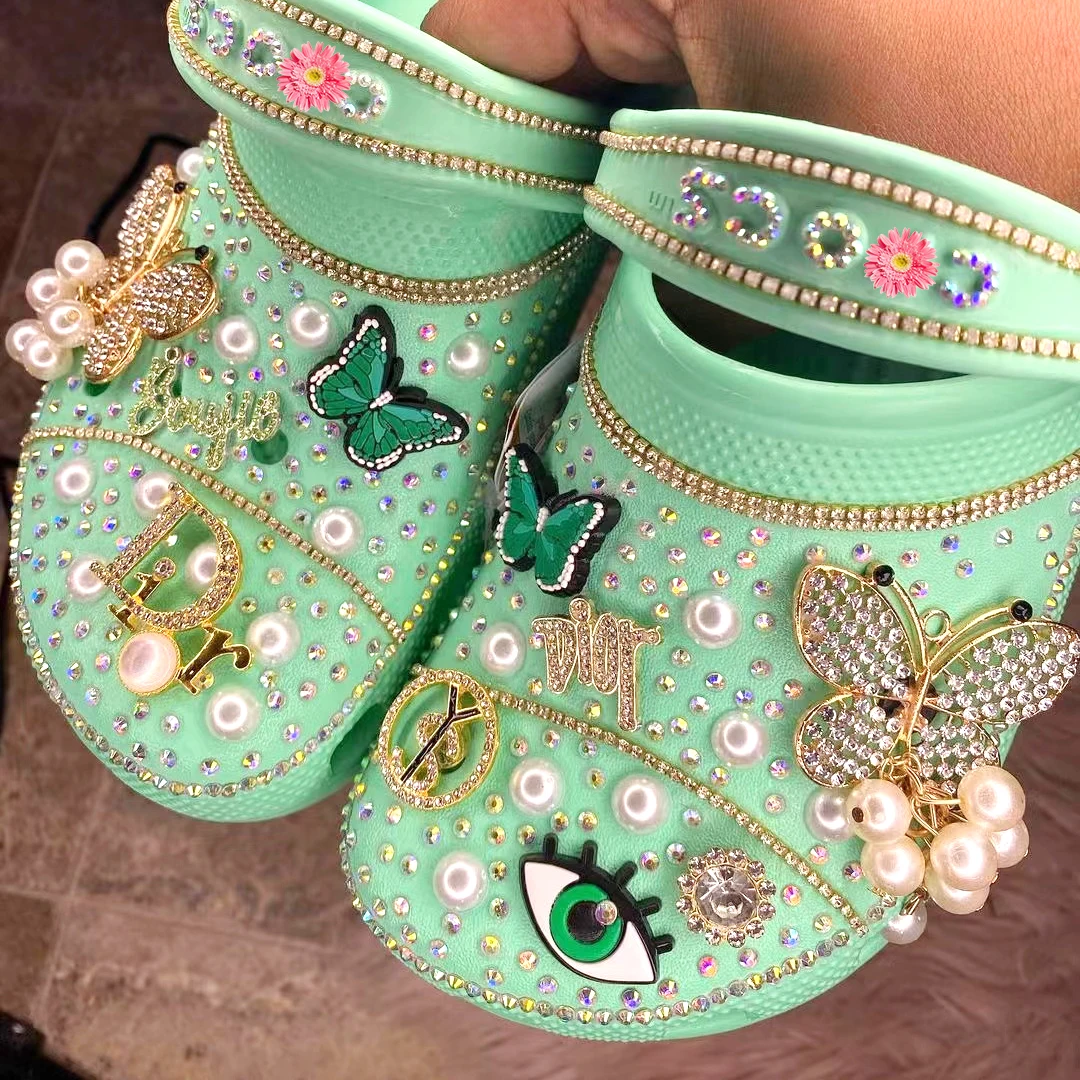 

2022 New Luxury Shoe Charms Metal Bling Designer Clog Charms Accessories Decoration For Shoe Decoration Wholesale