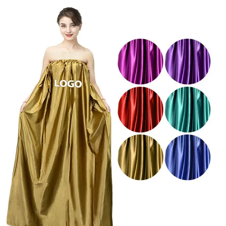 

Private label oem herbal yoni steam gowns wholesale breathable v steam robe capes vagina steaming seat gown dress women use, Golden, purple and champagne