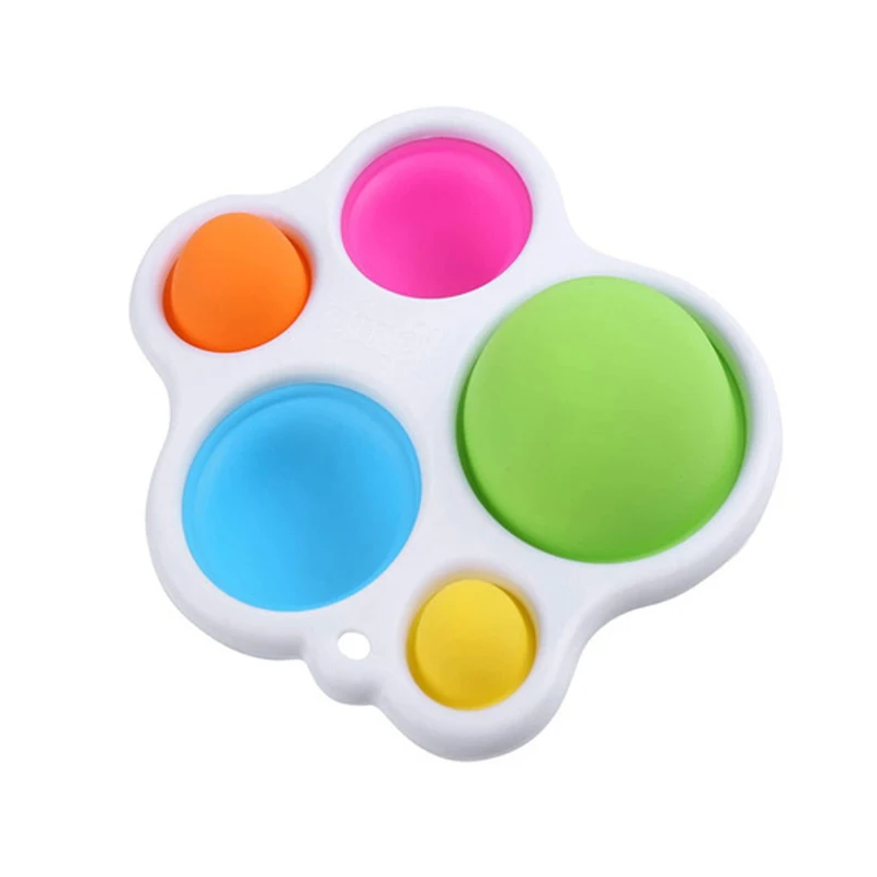 

Silicone juguetess infantil baby toy rainbow simple dimple keychain push bubble kids sensory fidget toys