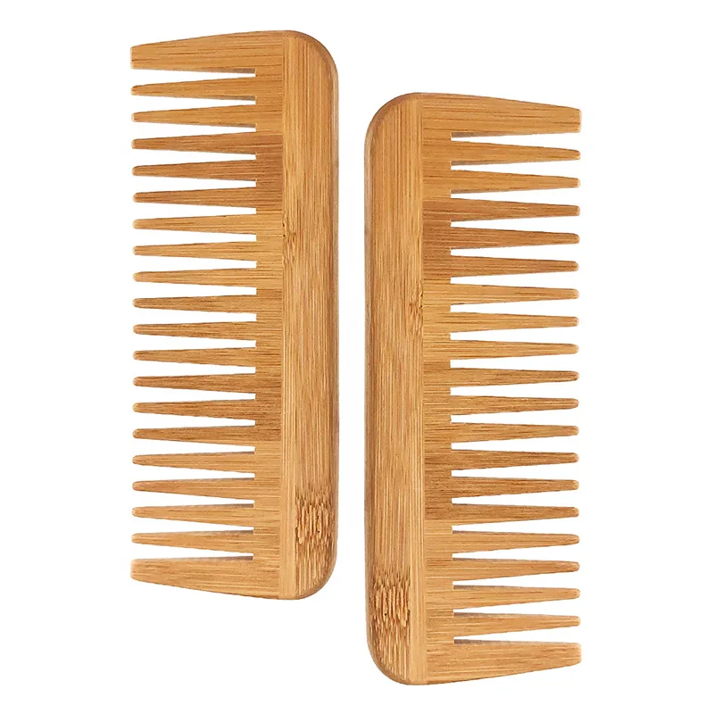 

Custom Wide Tooth Comb Wholesale Cheap Eco-friendly Bamboo Wooden Hair Comb, Natural color