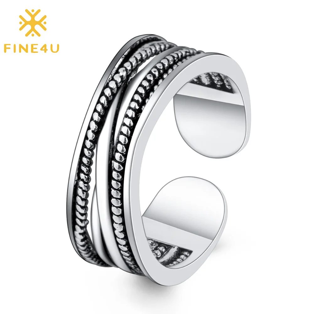 

Multi Layer Winding Open Size Adjustable Tail Finger Rings for Girls Silver Plated Engagement Cluster Rings Wedding MEN'S BRASS
