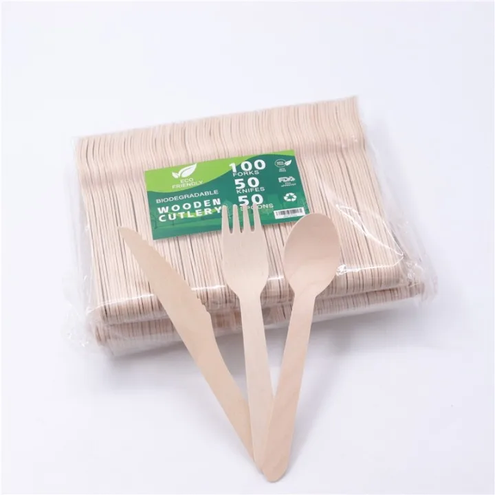 

Estick 300 pieces portable personalized korean disposable solide pine empty handmade wooden cutlery set for party, Natural color