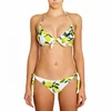 Knot before the chest adornment small lovely cross neck rope lemon tree split bikini modest baby girl swimsuits