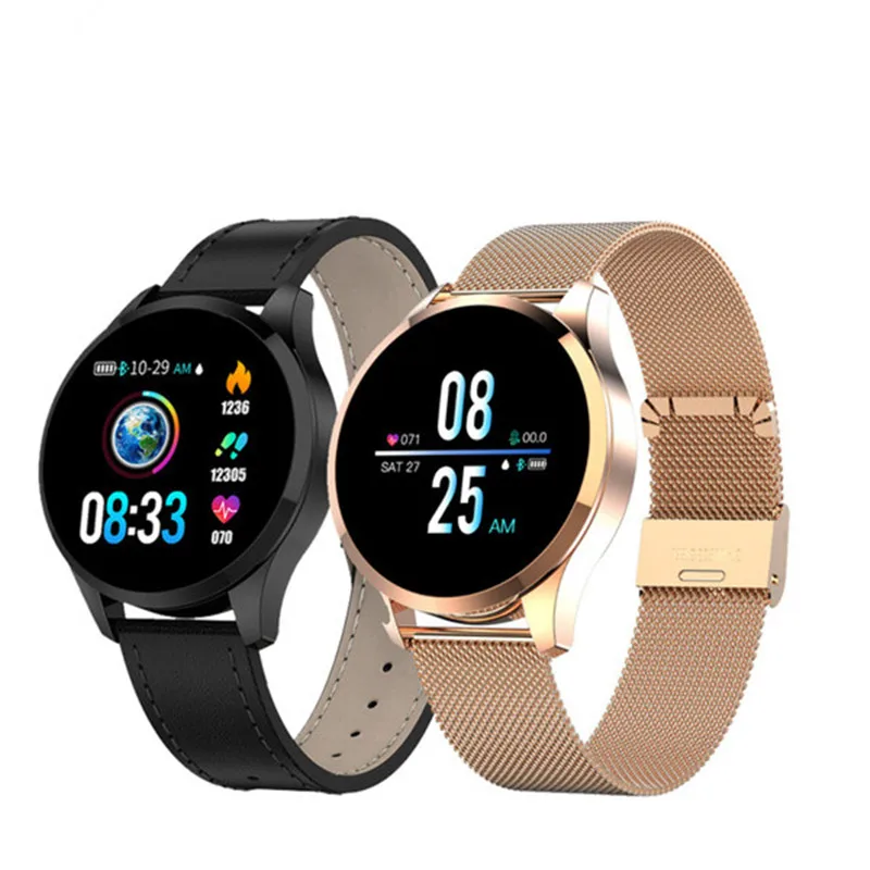 

Q9 Smart Watch Waterproof Message Call Reminder Smartwatch Men Heart Rate Monitor Fashion Fitness Tracker Smart Band Men Watch, Black, gold, gray