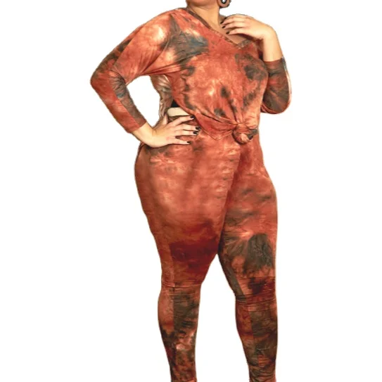 

New product ideas 2021 Dye Clothing Outfit Plus Size 2 Piece Set Women, Picture