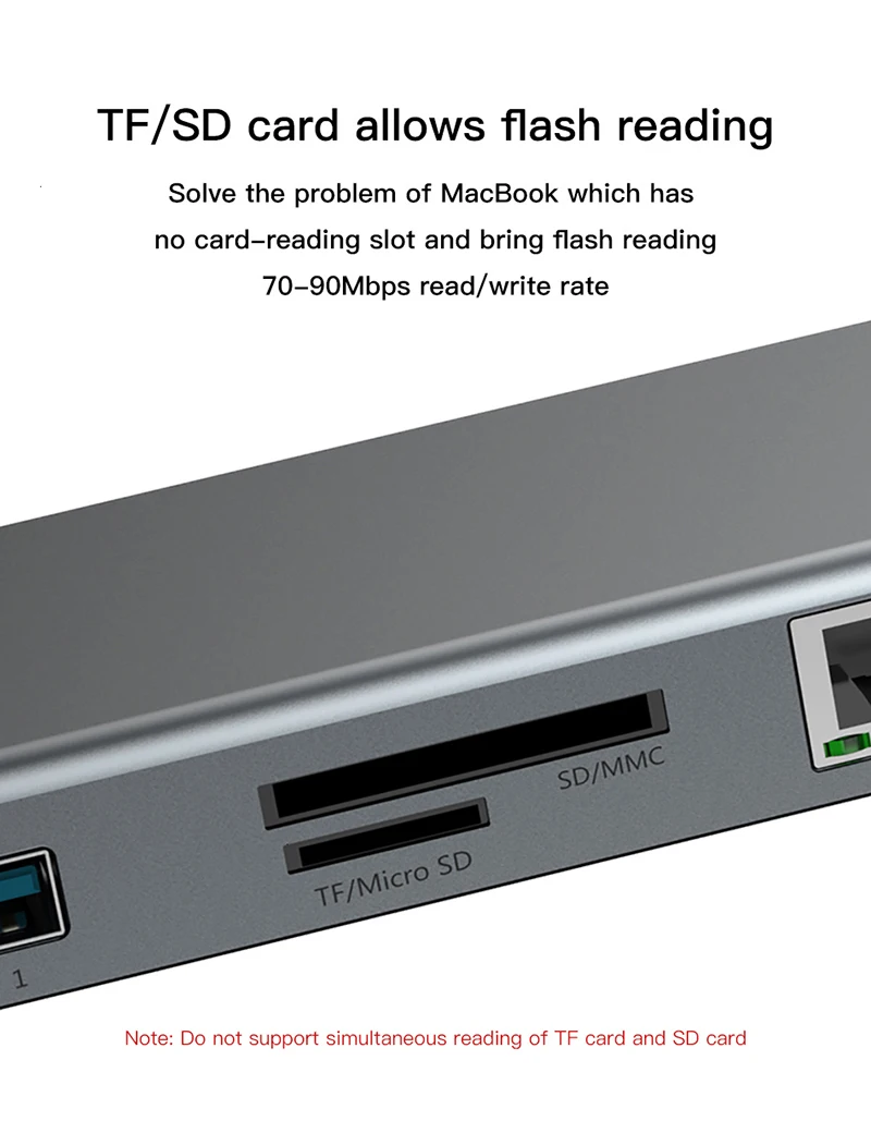 Multi 10 in 1 USB Type C HUB to HDMI VGA RJ45 USB 3.0 HUB Converter with SD/TF Card Reader Audio USB C Adapter for MacBook Pro - ANKUX.COM