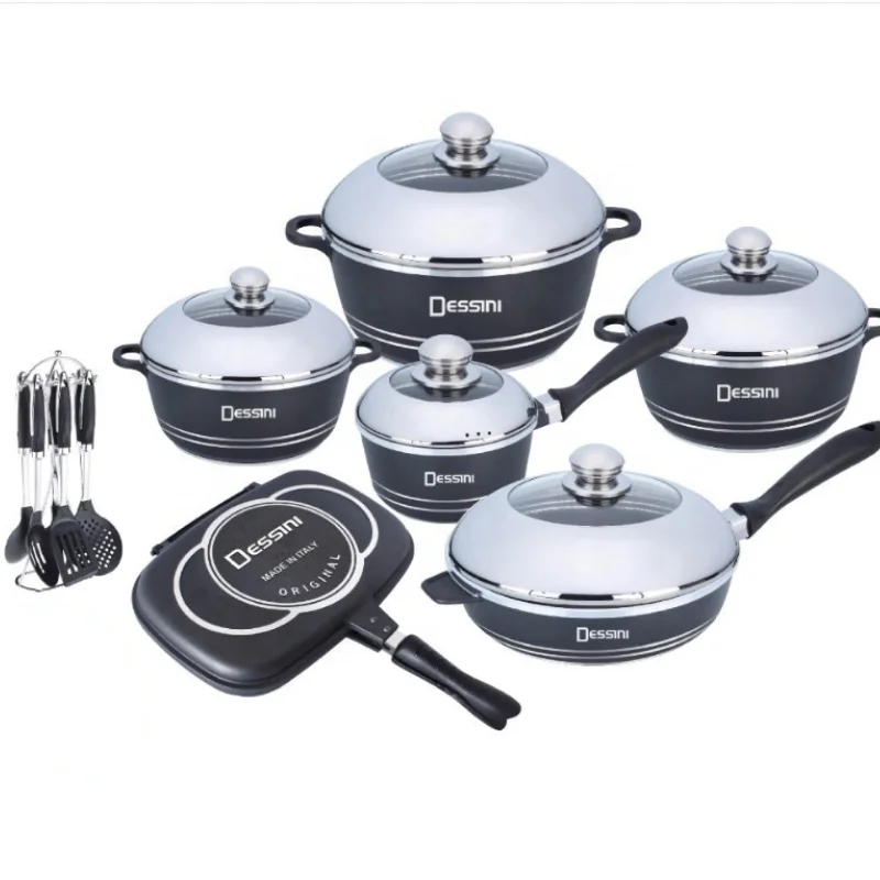 

23 Pcs Nonstick Aluminum Cookware Sets Cooking Pot & Pan Sets Kitchen Utensils Saucepan Casserole Pan, Each color is optional