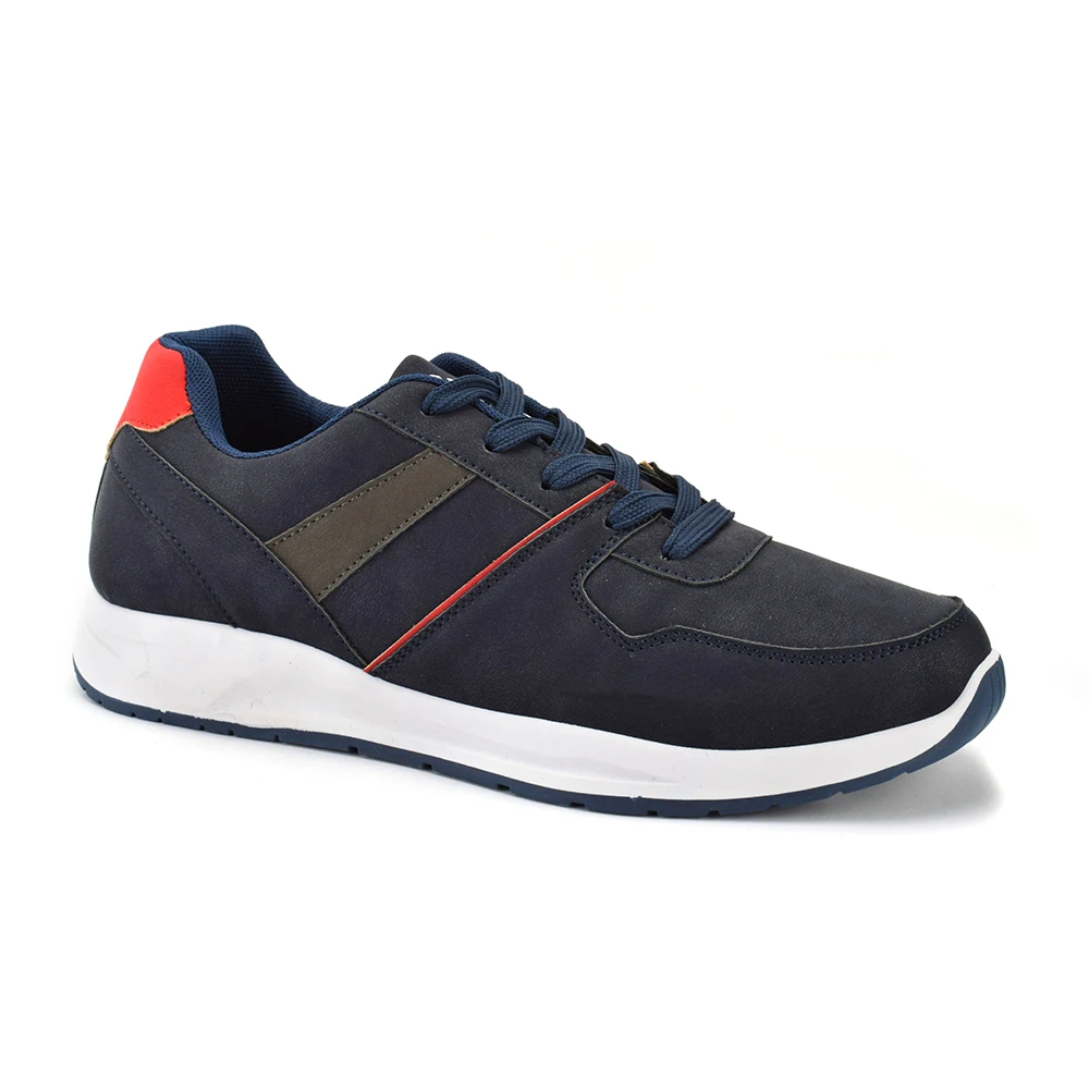 
Cheap casual shoes oem custom logo fashion pu men navy blue sneakers 