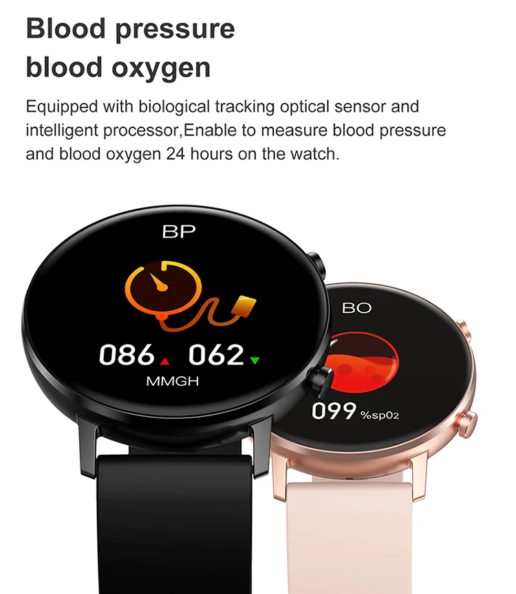 Smartwatch with Steel&silicon strap DT96 wrist watch blood pressure oxygen monitoring