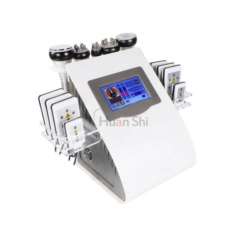 

Portable 6 in 1 40k rf lipo vacuum cavitation body slimming cellulite removal machine, White
