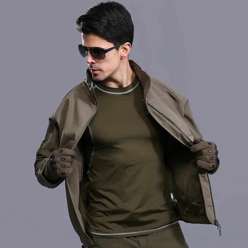 

100% poly softshell field activity windproof training jacket manufacturer, Dark green