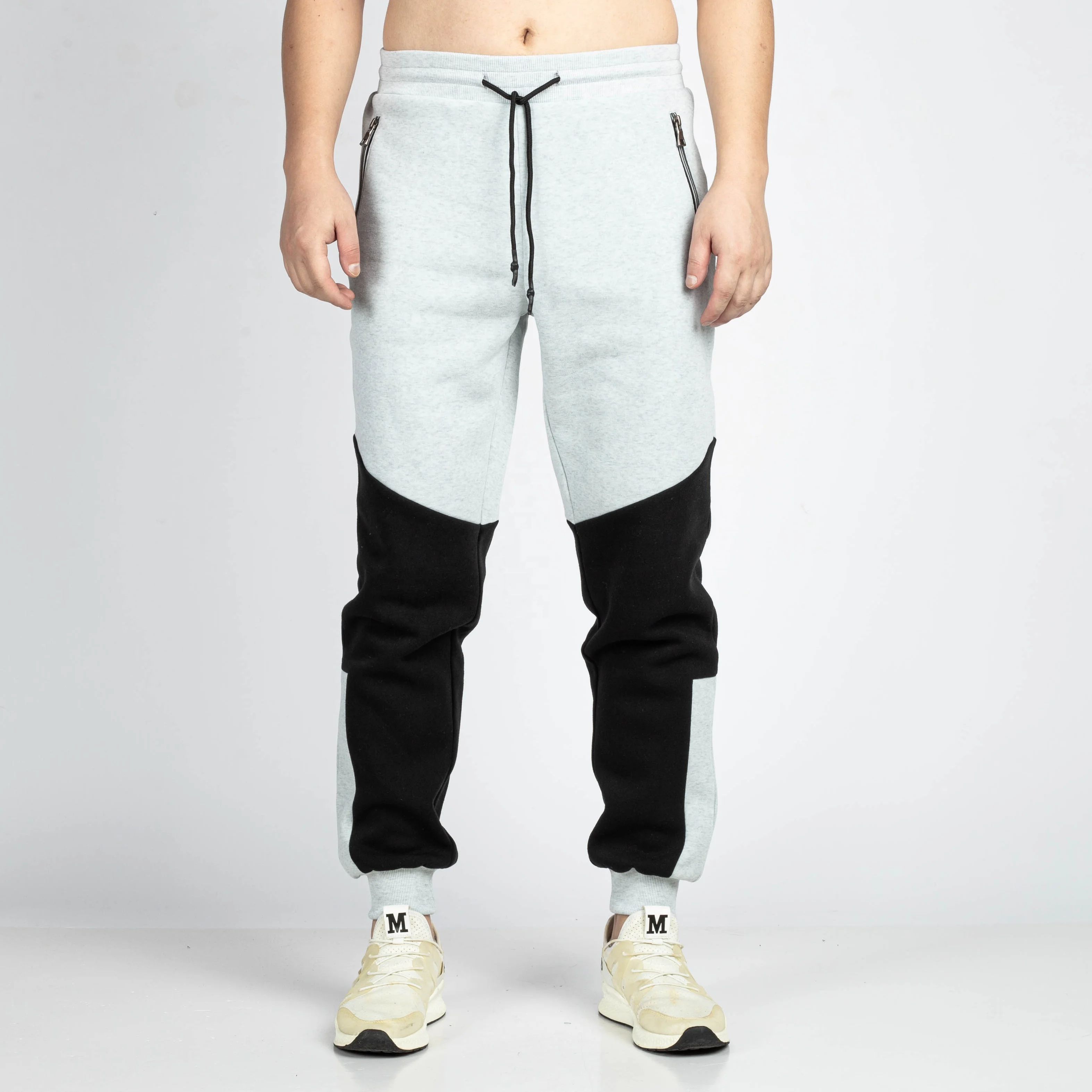 

Casual simple color block outdoor running trousers custom mens sweatpants stacked joggers set men, Picture