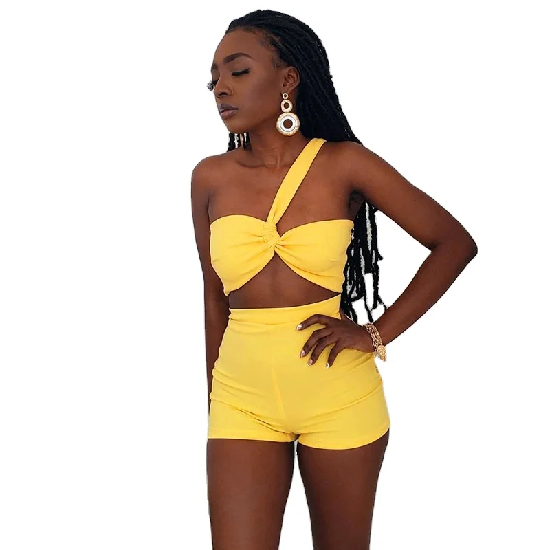 

Top selling products 2021 Crop top high waist bodycon club outfits clothes 2 piece set women sexy, Picture shows