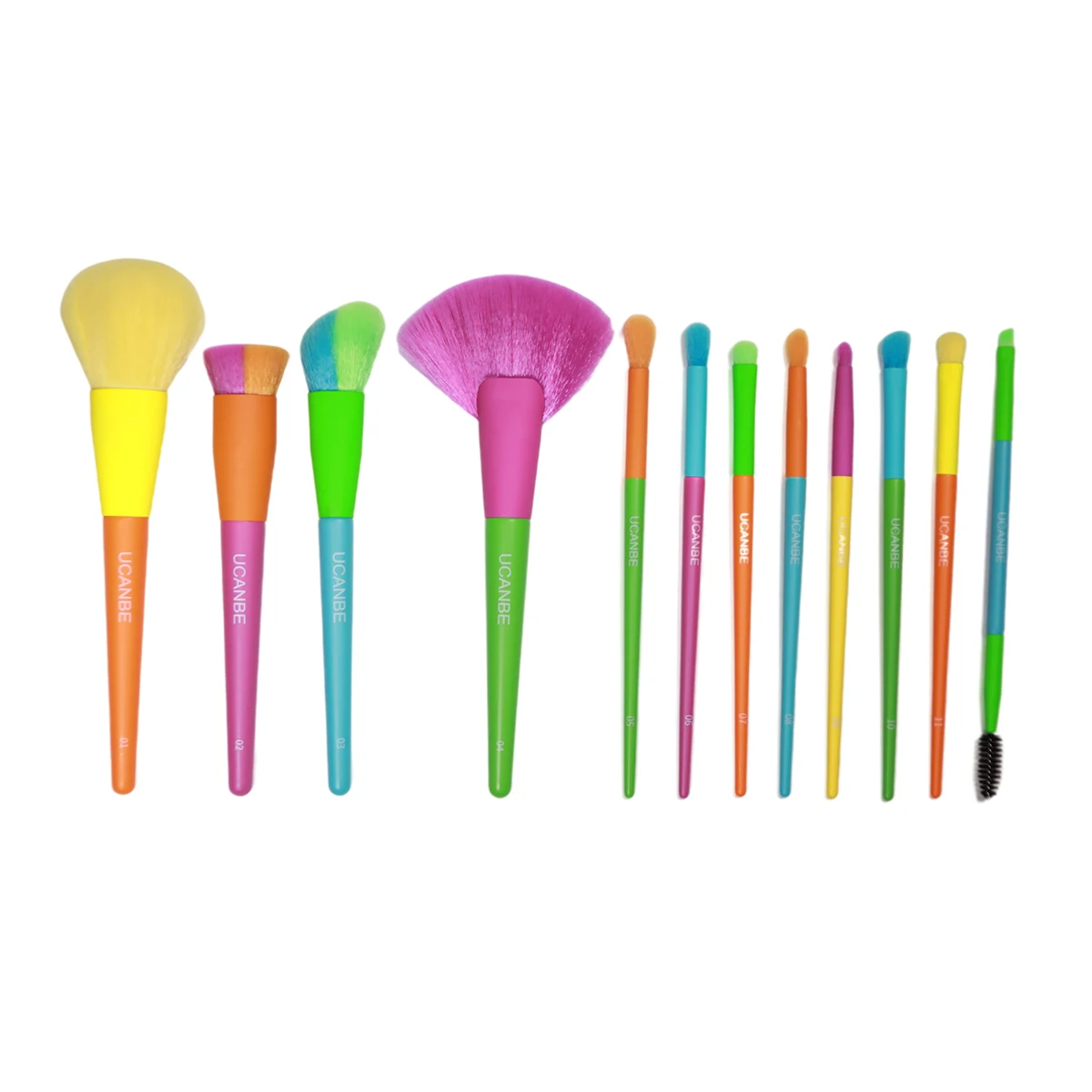 

Wholesale Docolor Makeup Brushes 12 Pcs Colourful Vegan Makeup Brush Set For Rainbow Make Up Brush Set