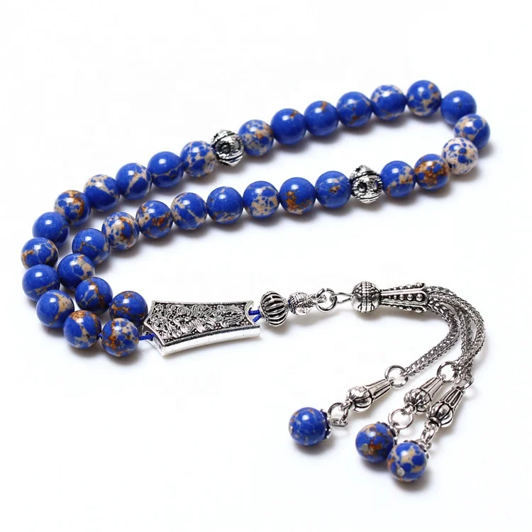 

8MM Blue Turquoise Stone Tasbih 33 Islamic Masbha Muslim Rosary Prayer Beads
