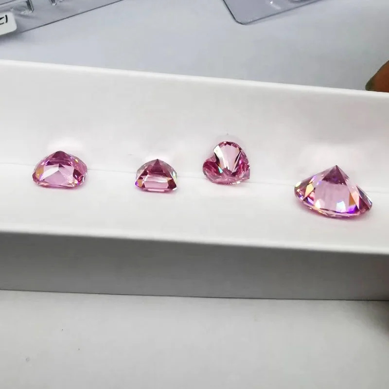 

GRA certification DVVS pink color round shape loose moissanite 1ct-6ct 1pcs Brilliant Cut high quality moissanite diamonds